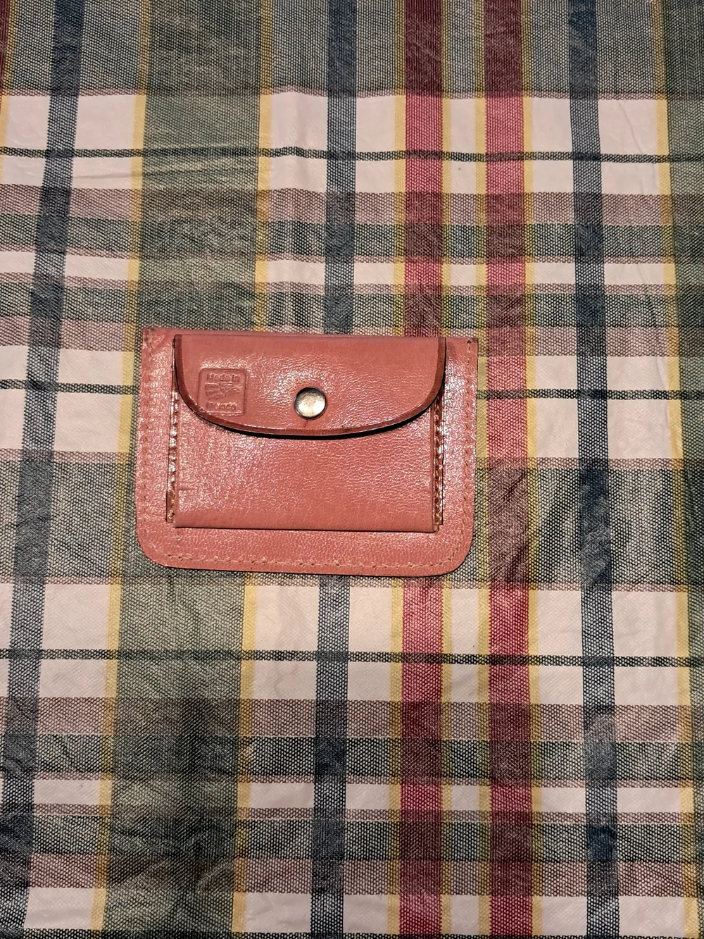 Genuine 100% Leather Embossed Pink Leather Card/ Coin Pouch